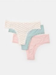 Stringi typu tanga 3 pack - wielobarwny. Czerwone stringi damskie Sinsay, l, bez wzorów. Za 25.99 zł.