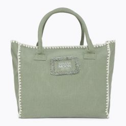 Torba damska Banana Moon Seta Carlina. Zielone torebki klasyczne damskie Banana Moon, bez wzorów, z bawełny, bez dodatków. Za 139.99 zł.