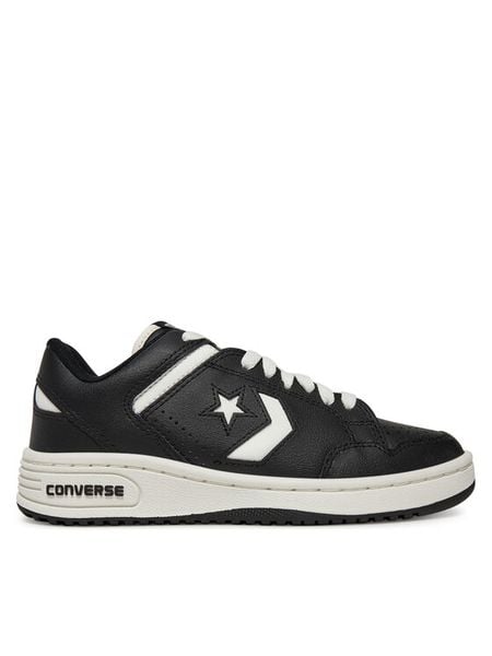 Converse Sneakersy Converse Weapon Leather A11460C Czarny. Czarne buty sportowe dziewczęce Converse, bez wzorów, ze skóry, bez zapięcia. Za 246.99 zł.