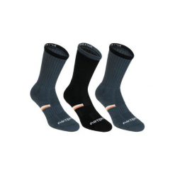 Skarpety sportowe RS500 3 pary. Niebieskie skarpetki damskie ARTENGO, bez wzorów, z bawełny. Za 24.99 zł.