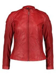 7eleven Skórzana kurtka "Rebecca" w kolorze czerwonym rozmiar: 38. Czerwone kurtki damskie 7eleven, bez wzorów, ze skóry, bez kaptura. Za 434.99 zł.