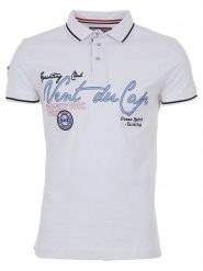 Peak Mountain Koszulka polo w kolorze białym rozmiar: XXL. Białe koszulki polo męskie Peak Mountain, xxl, z aplikacjami, z bawełny, bez ramiączek. Za 105.38 zł.