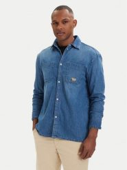 KARL LAGERFELD Koszula jeansowa 605903 562876 Niebieski Regular Fit. Niebieskie koszule męskie Karl Lagerfeld, m, bez wzorów, z bawełny, bez kołnierzyka, bez ramiączek. Za 669.99 zł.