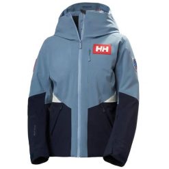 Damska kurtka narciarska Helly Hansen Kvitfjell Race. Niebieskie kurtki damskie Helly Hansen, m, bez wzorów, z dzianiny, bez kaptura. Za 2,490.50 zł.