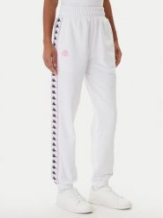 Kappa Spodnie dresowe Banda Adina 321Y8EW Biały Regular Fit. Białe spodnie dresowe damskie Kappa, m, bez wzorów, z bawełny. Za 149.99 zł.
