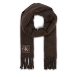 Szalik Calvin Klein. Brązowe szaliki i kominy damskie CALVIN KLEIN, bez wzorów. Za 329.99 zł.