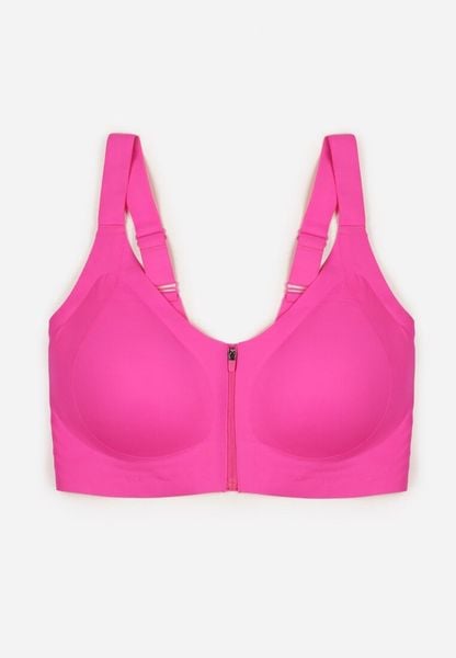 Fuksjowy Sportowy Biustonosz z Suwakiem z Przodu Eziline. Czerwone biustonosze sportowe damskie Born2be, bez wzorów. Za 59.99 zł.