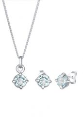 Elli PREMIUM Damski wisiorek z pasjansem i kolczyki z topazem ze srebra próby 925 Sterling Silver Zestawy 1 ct. Szare kolczyki damskie Elli PREMIUM, z topazem, srebrne. Za 283.89 zł.