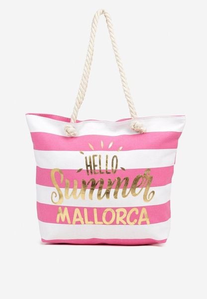 Różowa Torebka Ozdobiona Sznurkiem Napisami i Paskami Revandellea. Czerwone torebki klasyczne damskie Renee, bez wzorów, z jeansu, bez dodatków. Za 49.99 zł.