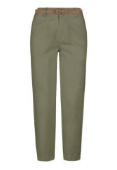 Bawełniane spodnie R-LANA. Brązowe spodnie materiałowe damskie Volcano, bez wzorów, z bawełny, klasyczne, z standardowym stanem. Za 169.99 zł.