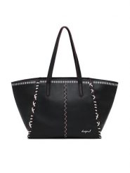 Desigual Torebka 25WAXP95 Czarny. Czarne torebki klasyczne damskie Desigual, bez wzorów, ze skóry, bez dodatków. Za 259.99 zł.