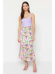 Trendyol Spódnica w kolorze jasnoróżowo-fioletowo-zielonym rozmiar: 42. Czerwone spódniczki damskie Trendyol, bez wzorów, z podwyższonym stanem, maxi. Za 73.99 zł.