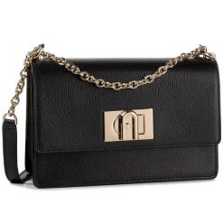 Torebka Furla. Czarne torebki klasyczne damskie Furla, bez wzorów, wizytowe, bez kołnierzyka, bez ramiączek. Za 1,049.00 zł.