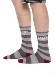 Leone 1947 Apparel Basic Stripes Unisex Skarpety sportowe. Brązowe skarpetki damskie LEONE 1947 APPAREL, bez wzorów, z żakardem. Za 16.80 zł.