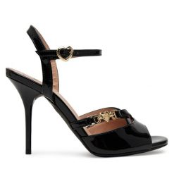 Sandały LOVE MOSCHINO. Czarne sandały damskie Love Moschino, bez wzorów, bez obcasa, na szpilce. Za 849.99 zł.