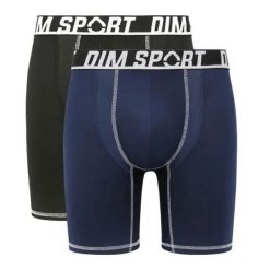 Zestaw 2 Bokserów Długich DIM Microfibre Sport. Czarne bokserki męskie DIM, bez wzorów. Za 247.00 zł.