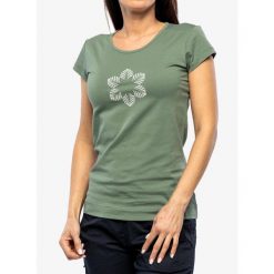 Koszulka bawełniana damska Ocun Classic T Organic Flower. Zielone bluzki sportowe damskie Ocun, bez wzorów, z bawełny, bez ramiączek. Za 135.99 zł.