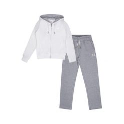 Bluza z bawełna z kaptur na czas wolny na co dzień. Białe spodnie dresowe damskie LEONE 1947 APPAREL, bez wzorów, z bawełny. W wyprzedaży za 112.15 zł.