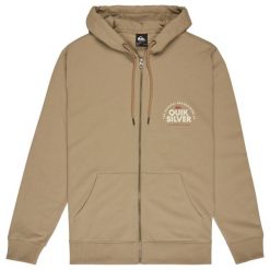 Bluza dresowa sportowa męska Zip Hoodie. Brązowe bluzy bez kaptura męskie Quiksilver, l, z bawełny. Za 259.99 zł.