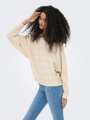 ONLY Sweter w kolorze kremowym rozmiar: M. Brązowe swetry klasyczne damskie Only, m, bez kołnierzyka. Za 158.10 zł.