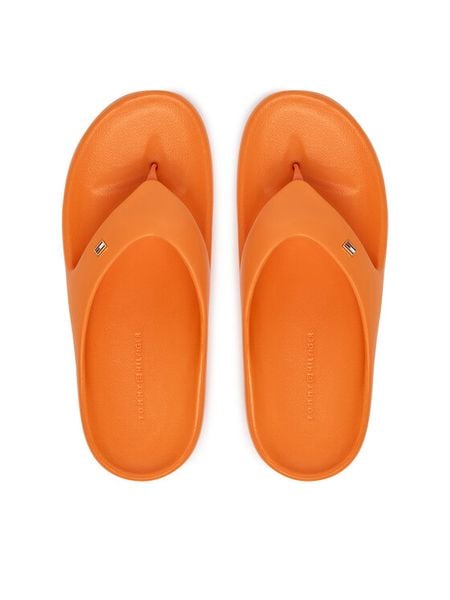 Tommy Hilfiger Japonki FW0FW09200 Pomarańczowy. Brązowe klapki damskie Tommy Hilfiger, bez wzorów, z syntetyku, bez obcasa. Za 189.99 zł.