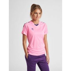 Damska koszulka Hummel hmlhmlCORE. Czerwone bluzki damskie HUMMEL, l, bez wzorów, sportowe, bez kołnierzyka, bez ramiączek. Za 118.50 zł.