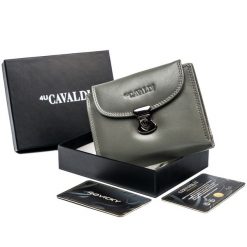 Portfel skórzany 4U Cavaldi RD-19-GCL szary. Szare portfele damskie 4U Cavaldi, bez wzorów, ze skóry. Za 64.00 zł.