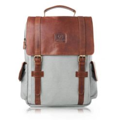 Plecak miejski vintage PAOLO PERUZZI SI-01-BU j. szary. Szare plecaki męskie Paolo Peruzzi, bez wzorów, z materiału. Za 269.99 zł.