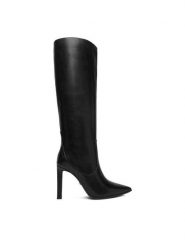 GINO ROSSI Kozaki EO-GLC511-17-3614 Czarny. Czarne kozaki damskie Gino Rossi, ze skóry, bez obcasa, na szpilce. Za 559.99 zł.