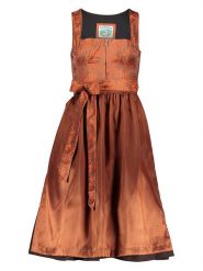 Turi Landhaus Sukienka w kolorze brązowo-pomarańczowym rozmiar: 40. Brązowe sukienki damskie Turi Landhaus, na imprezę, bez wzorów, bez kołnierzyka, bez ramiączek. Za 571.95 zł.