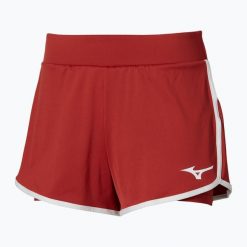 Spodenki damskie Mizuno Flex. Czerwone szorty damskie Mizuno, bez wzorów, z elastanu, eleganckie. Za 149.99 zł.