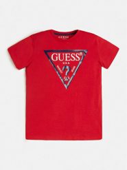 Guess T-Shirt L73I55 K8HM0 Czerwony Regular Fit. Czerwone t-shirty chłopięce Guess, z aplikacjami, z bawełny, bez ramiączek. Za 49.99 zł.