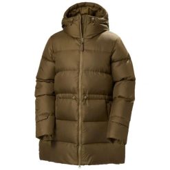 Parka damska z kapturem Helly Hansen Essence Down. Brązowe parki damskie Helly Hansen, s, bez wzorów, z poliamidu. Za 1,357.00 zł.