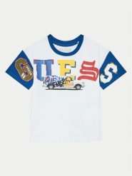 Guess T-Shirt N5RI07 KCNQ4 Biały Regular Fit. Białe t-shirty chłopięce Guess, z aplikacjami, z bawełny, bez ramiączek. Za 69.99 zł.