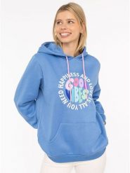 Zwillingsherz Bluza "Happiness and Love" w kolorze niebieskim rozmiar: L/XL. Niebieskie bluzy z kapturem damskie Zwillingsherz, l. Za 242.13 zł.