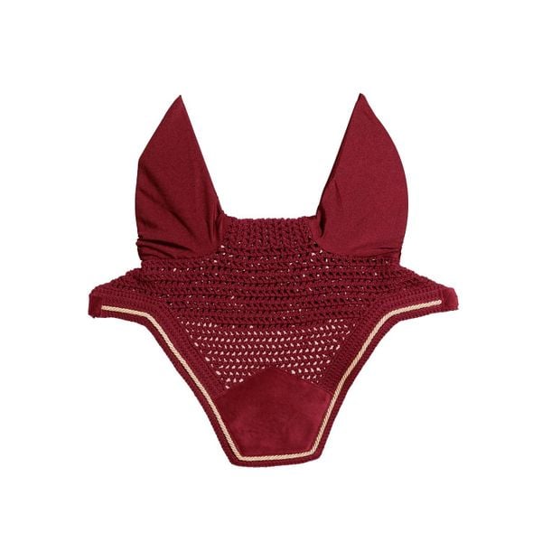 Czapka przeciwmuchowa dla konia, dźwiękoszczelna, z aksamitnego fuksjowego mater. Czerwone czapki męskie KENTUCKY HORSEWEAR, bez wzorów, z dzianiny. Za 362.00 zł.