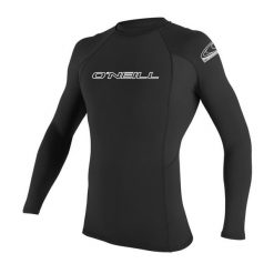 Koszulka ONEILL BASIC SKINS L/S RASH GUARD. Czarne t-shirty damskie O'neill, l, bez wzorów, bez kołnierzyka. Za 146.80 zł.