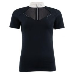 Damska koszulka polo na zawody BR Equitation Zapopan. Czarne bluzki damskie BR, bez wzorów, sportowe, bez kołnierzyka, bez ramiączek. Za 247.50 zł.