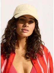 Seafolly Czapka w kolorze beżowym rozmiar: onesize. Brązowe czapki z daszkiem damskie Seafolly, bez wzorów, z bawełny. Za 121.35 zł.