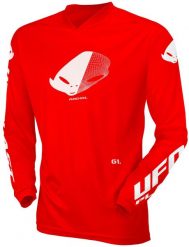 Koszulka dziecięca UFO PLAST MX Rad długi rękaw czerwona EU 152. Szare bluzki sportowe damskie UFO PLAST, xs, z materiału, bez kołnierzyka, bez ramiączek. Za 322.75 zł.