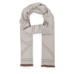 Szal Calvin Klein. Białe szaliki i kominy damskie CALVIN KLEIN, bez wzorów. Za 249.99 zł.