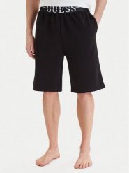 Guess Szorty sportowe U6GD00 KC241 Czarny Regular Fit. Czarne szorty męskie Guess, z aplikacjami, z bawełny, sportowe. Za 210.99 zł.