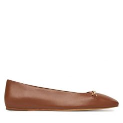 Baleriny MICHAEL Michael Kors. Brązowe baleriny damskie MICHAEL Michael Kors, bez wzorów, ze lnu, bez obcasa. Za 479.99 zł.