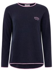 Zwillingsherz Sweter "Double heart" w kolorze granatowym rozmiar: L. Niebieskie swetry klasyczne damskie Zwillingsherz, l, z kaszmiru, bez kołnierzyka. Za 171.68 zł.