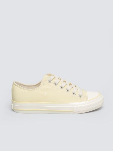 Trampki damskie niskie żółte TT274287 201. Żółte trampki i tenisówki damskie Big Star, bez wzorów, z materiału. Za 129.99 zł.