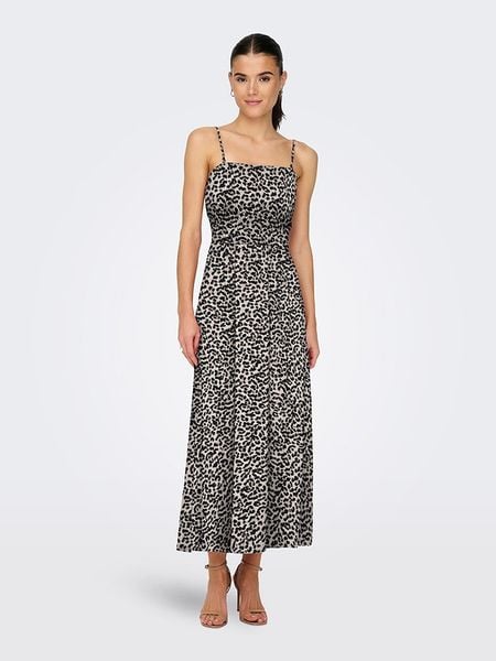 ONLY Sukienka "Nova" w kolorze czarno-szarym rozmiar: XS. Czarne sukienki damskie Only, xs, bez wzorów, z wiskozy, bez kołnierzyka, bez ramiączek, maxi. Za 74.46 zł.