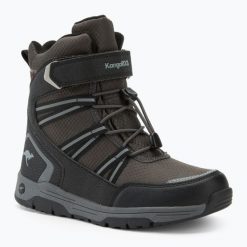 Śniegowce juniorskie KangaROOS K-MJ Eldora EV RTX. Czarne buty zimowe męskie Kangaroos, na zimę, bez zapięcia. Za 239.99 zł.