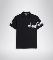 Koszulka do tenisa z krótkim rekawem męska Diadora SS POLO COACH black. Czarne koszulki polo męskie Diadora, m, bez wzorów, z bawełny, bez ramiączek. Za 69.99 zł.