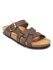 Mandel Skórzane klapki w kolorze brązowym rozmiar: 36. Brązowe klapki damskie Mandel, bez wzorów, bez obcasa. Za 152.99 zł.