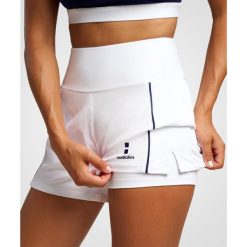 Szorty Damskie do Tenisa/Padla Elegance. Białe szorty damskie NORDICDOTS, bez wzorów, z nylonu, sportowe. Za 185.00 zł.
